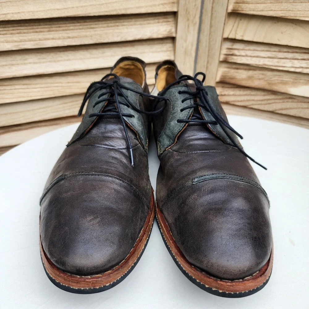 Timberland Sz 10 Wodehouse Brown Leather Lace Up Oxford Shoes Lost History 7550B